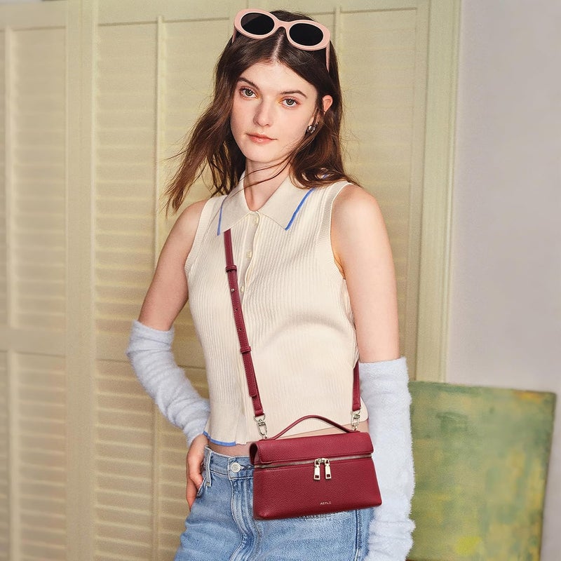 Keyli Women's Top Handle Bag Leather Small Handbags Trendy Designer Crossbody Shoulder Bag for Women Cute Quiet Purses - Image 4